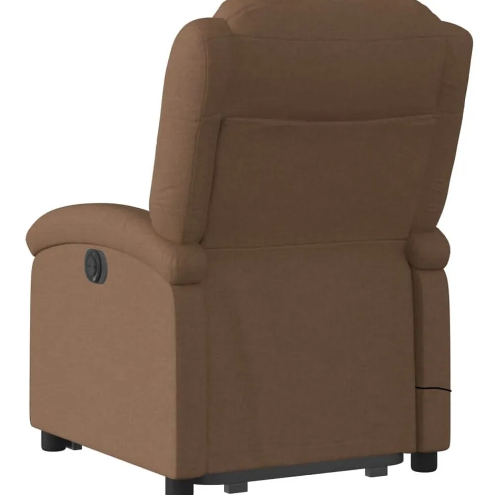vidaXL Sillas-Silla de masaje reclinable de pie de tela marrón