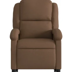 vidaXL Sillas-Silla de masaje reclinable de pie de tela marrón