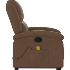vidaXL Sillas-Silla de masaje reclinable de pie de tela marrón