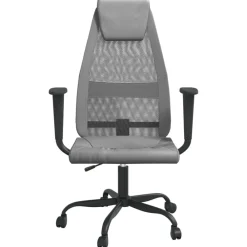 vidaXL Mobiliario De Oficina-Silla de oficina altura ajustable tela malla y cuero PE