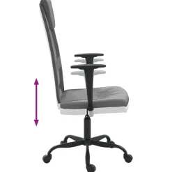 vidaXL Mobiliario De Oficina-Silla de oficina altura ajustable tela malla y cuero PE