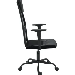 vidaXL Silla de oficina altura ajustable tela malla y cuero PE Negro Best
