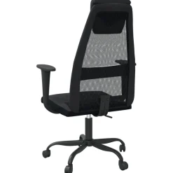 vidaXL Silla de oficina altura ajustable tela malla y cuero PE Negro Best