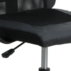 vidaXL Silla de oficina altura ajustable tela malla y cuero PE Negro Best