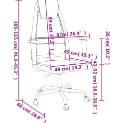 vidaXL Silla de oficina altura ajustable tela malla y cuero PE Negro Best