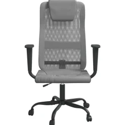 vidaXL Silla de oficina altura ajustable tela malla y cuero PE Gris Clearance