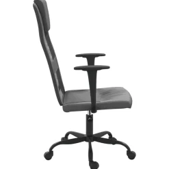 vidaXL Silla de oficina altura ajustable tela malla y cuero PE Gris Clearance