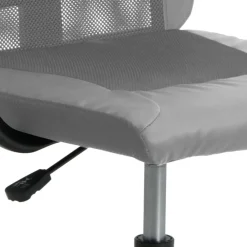 vidaXL Silla de oficina altura ajustable tela malla y cuero PE Gris Clearance