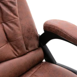 vidaXL Mobiliario De Oficina-Silla de oficina de piel de ante sintética marrón