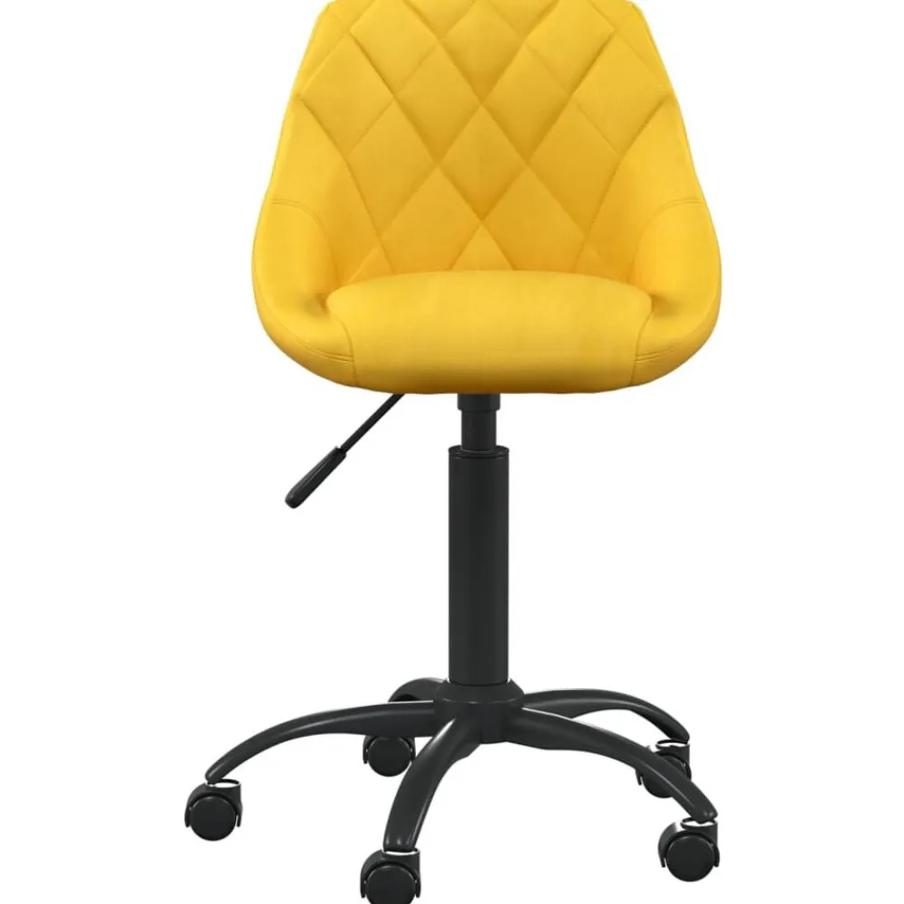 vidaXL Mobiliario De Oficina-Silla de oficina de terciopelo amarilla mostaza