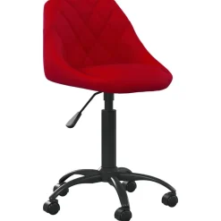 vidaXL Silla de oficina de terciopelo rojo tinto Rojo vino tinto Hot