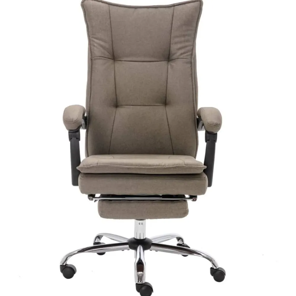 vidaXL Silla de oficina de masaje de tela gris Taupé Clearance