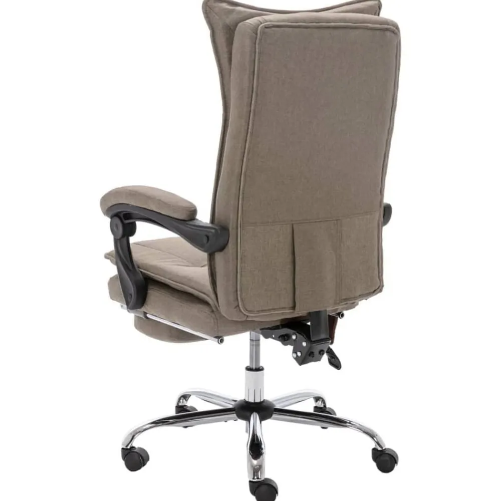 vidaXL Silla de oficina de masaje de tela gris Taupé Clearance
