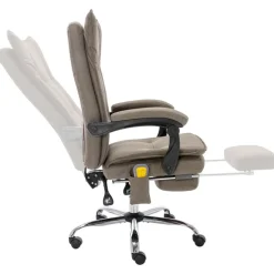 vidaXL Silla de oficina de masaje de tela gris Taupé Clearance
