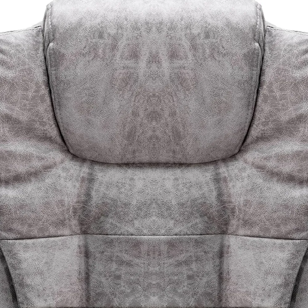 vidaXL Silla de oficina de piel de ante sintética Gris claro Discount