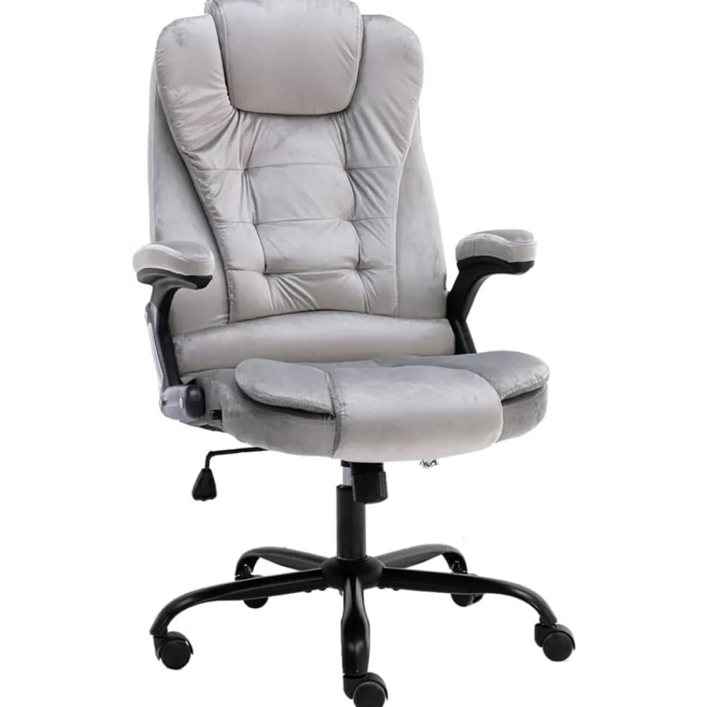 vidaXL Silla de oficina de terciopelo Gris claro Outlet