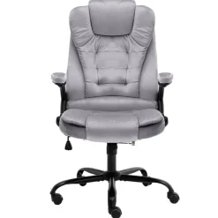 vidaXL Silla de oficina de terciopelo Gris claro Outlet