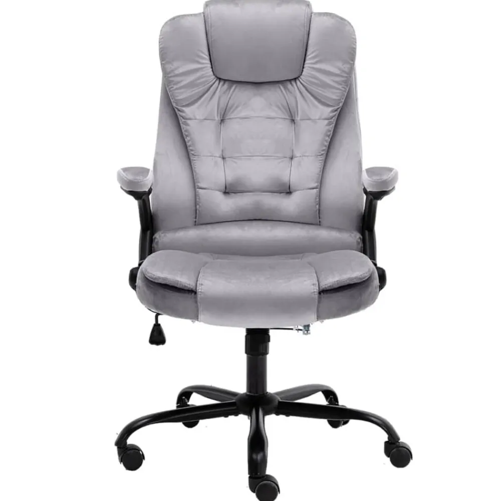 vidaXL Silla de oficina de terciopelo Gris claro Outlet