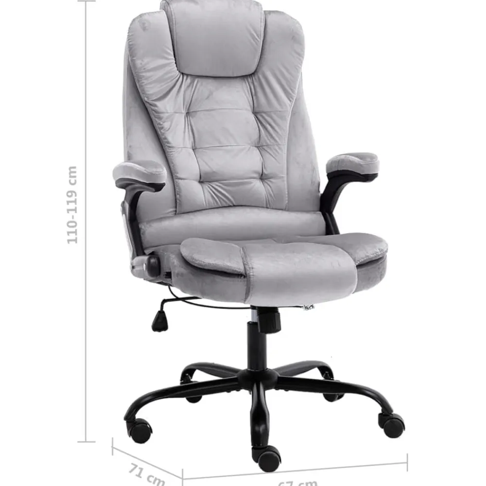 vidaXL Silla de oficina de terciopelo Gris claro Outlet