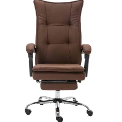 vidaXL Silla de oficina de masaje de tela marrón Marr&oacute;n Online