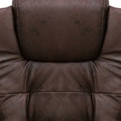 vidaXL Mobiliario De Oficina-Silla de oficina de masaje piel de ante sintética marrón oscuro
