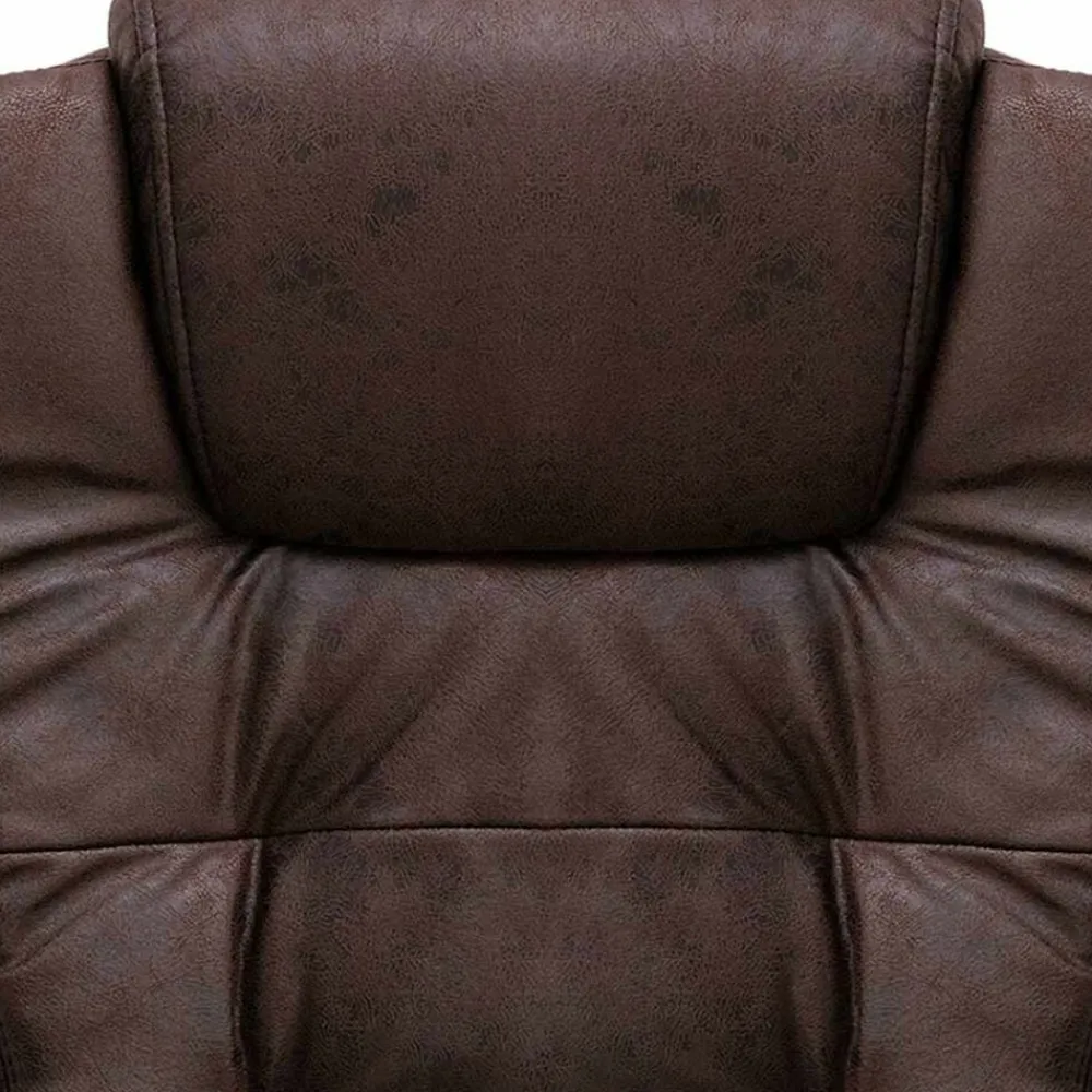 vidaXL Mobiliario De Oficina-Silla de oficina de masaje piel de ante sintética marrón oscuro