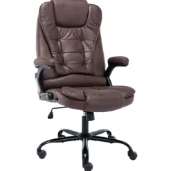vidaXL Silla de oficina de piel de ante sintética marrón oscuro Marrón oscuro Clearance