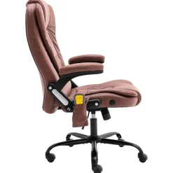vidaXL Mobiliario De Oficina-Silla de oficina de masaje piel de ante sintética marrón claro