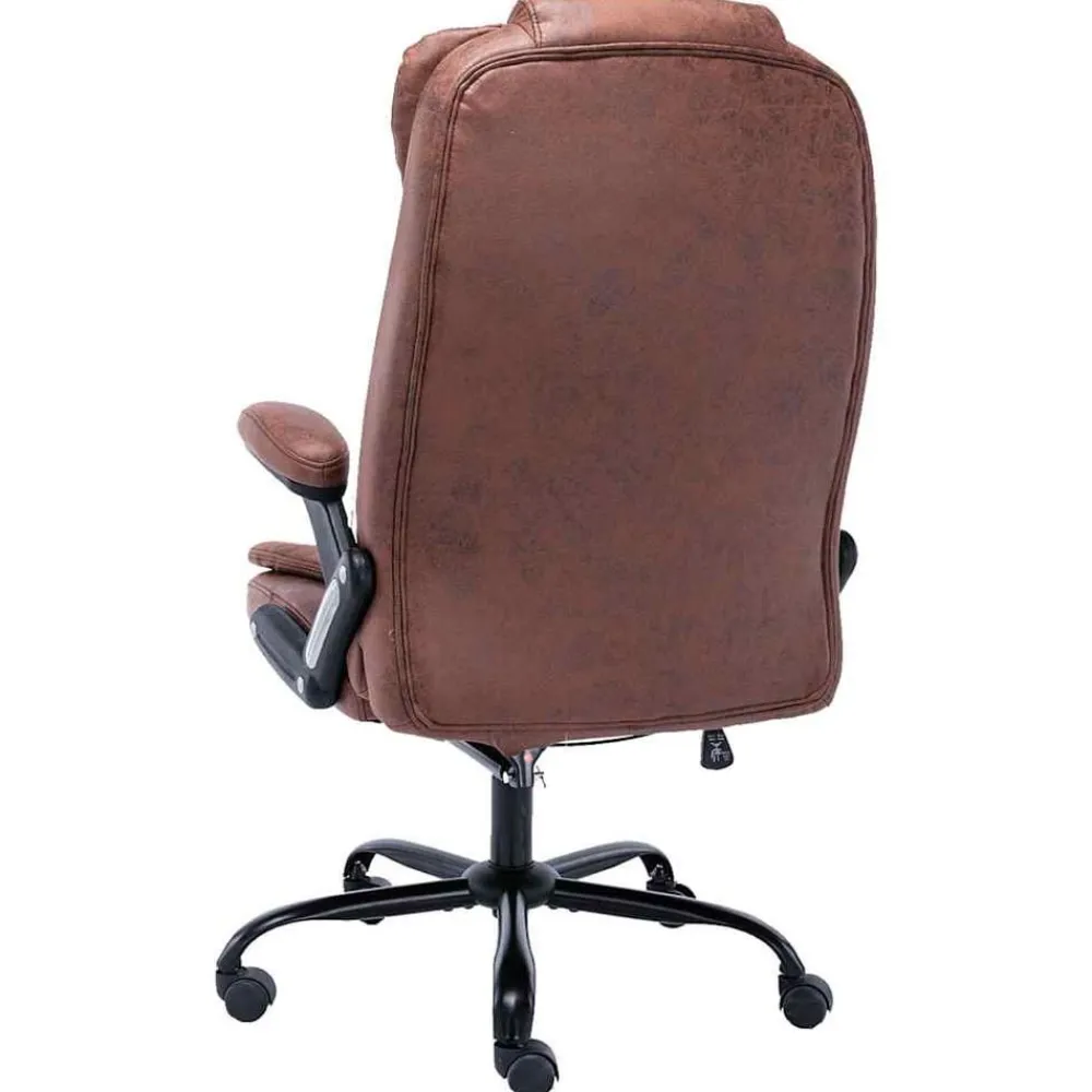 vidaXL Mobiliario De Oficina-Silla de oficina de masaje piel de ante sintética marrón claro