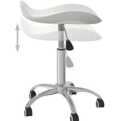 vidaXL Silla de oficina de cuero sintético Blanco Online
