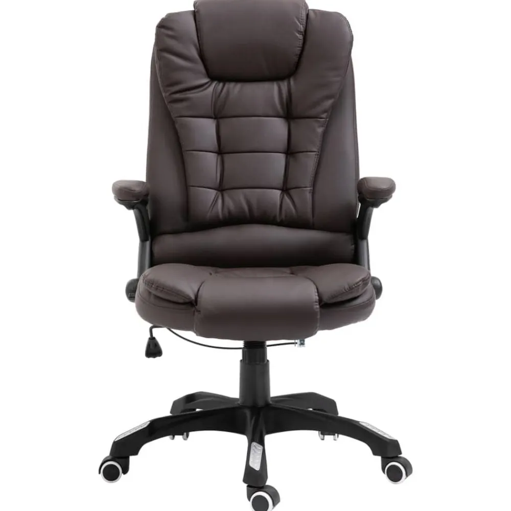 vidaXL Mobiliario De Oficina-Silla de oficina de cuero sintético marrón
