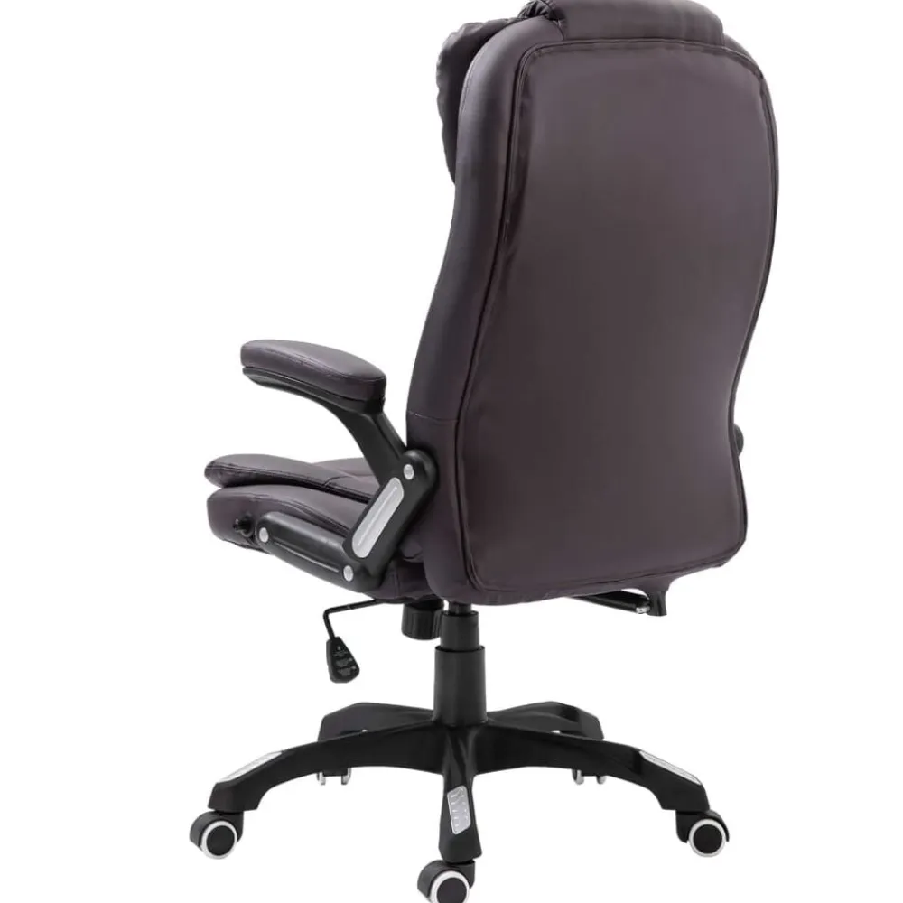 vidaXL Mobiliario De Oficina-Silla de oficina de cuero sintético marrón