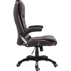 vidaXL Mobiliario De Oficina-Silla de oficina de cuero sintético marrón