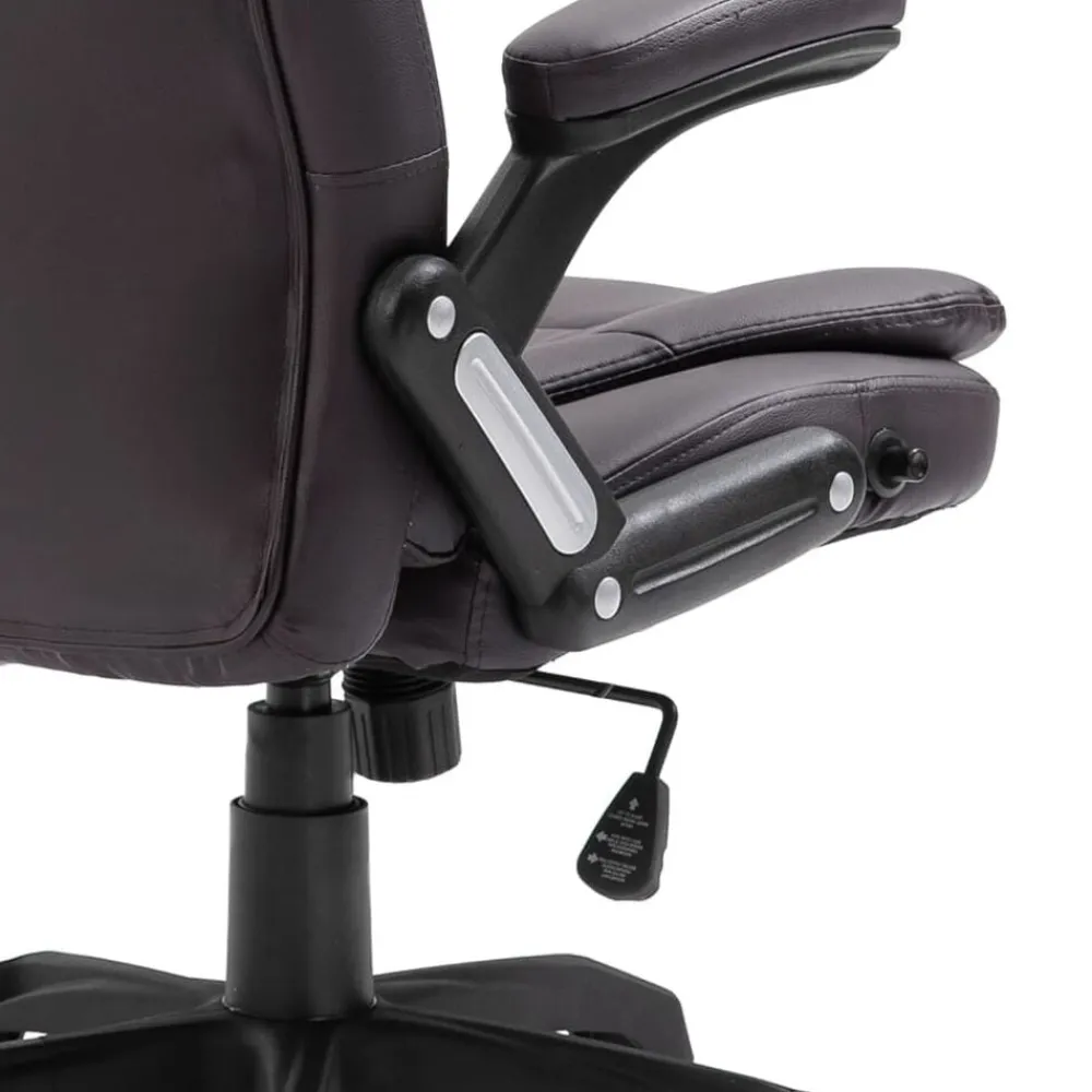 vidaXL Mobiliario De Oficina-Silla de oficina de cuero sintético marrón