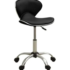 vidaXL Silla de oficina de cuero sintético negra Negro Outlet