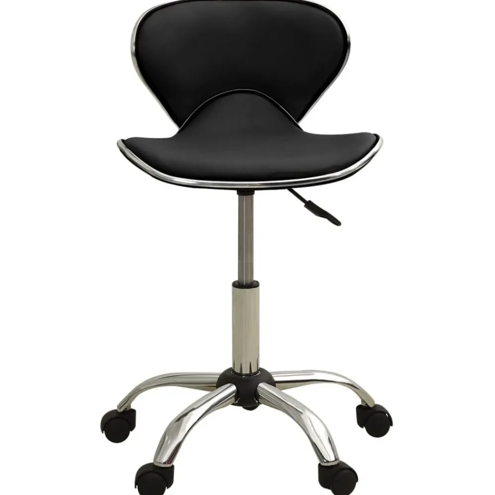 vidaXL Silla de oficina de cuero sintético negra Negro Outlet