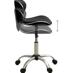 vidaXL Silla de oficina de cuero sintético negra Negro Outlet