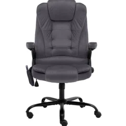 vidaXL Silla de oficina de masaje terciopelo Gris oscuro Best