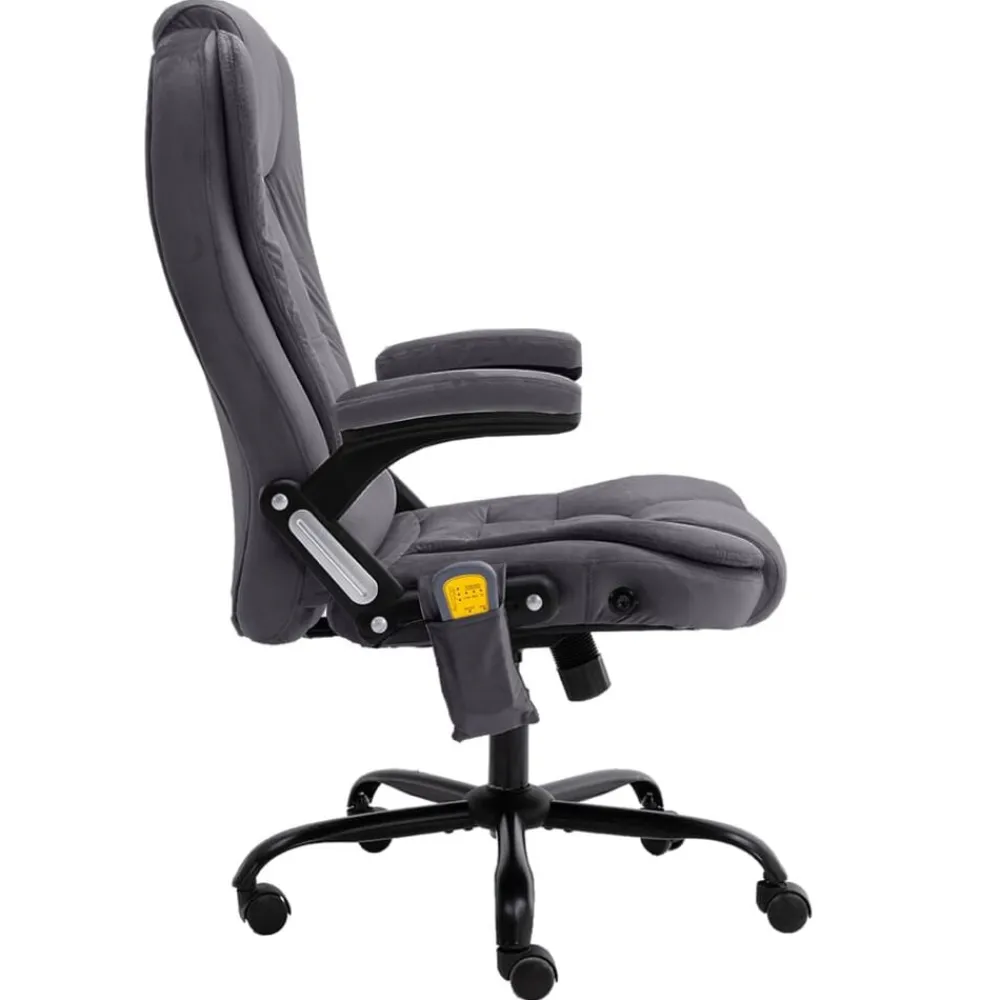 vidaXL Silla de oficina de masaje terciopelo Gris oscuro Best