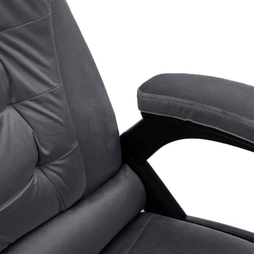vidaXL Silla de oficina de masaje terciopelo Gris oscuro Best