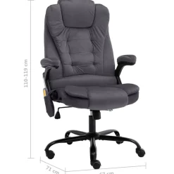 vidaXL Silla de oficina de masaje terciopelo Gris oscuro Best