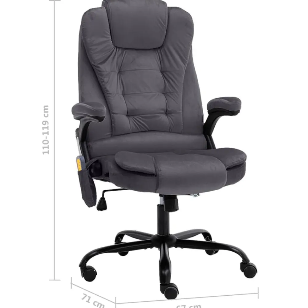 vidaXL Silla de oficina de masaje terciopelo Gris oscuro Best