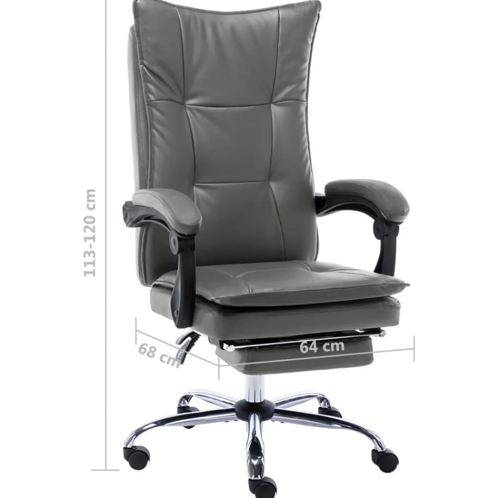 vidaXL Silla de oficina de cuero sintético gris Antracita Outlet