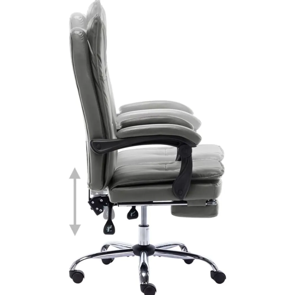 vidaXL Silla de oficina de cuero sintético gris Antracita Outlet