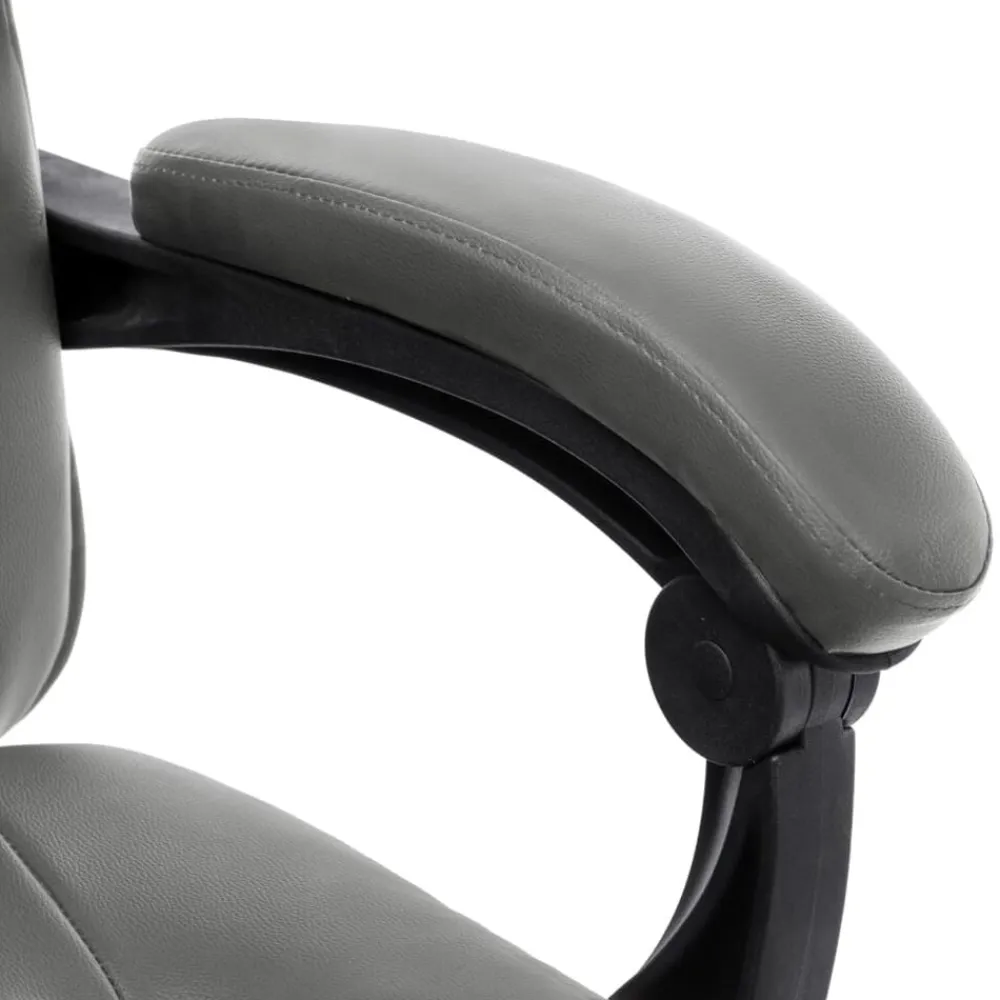 vidaXL Silla de oficina de cuero sintético gris Antracita Outlet