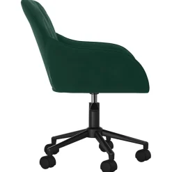 vidaXL Silla de oficina giratoria de terciopelo Verde oscuro Online