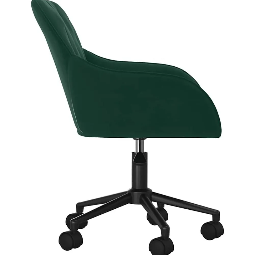 vidaXL Silla de oficina giratoria de terciopelo Verde oscuro Online