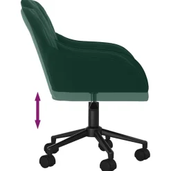 vidaXL Silla de oficina giratoria de terciopelo Verde oscuro Online