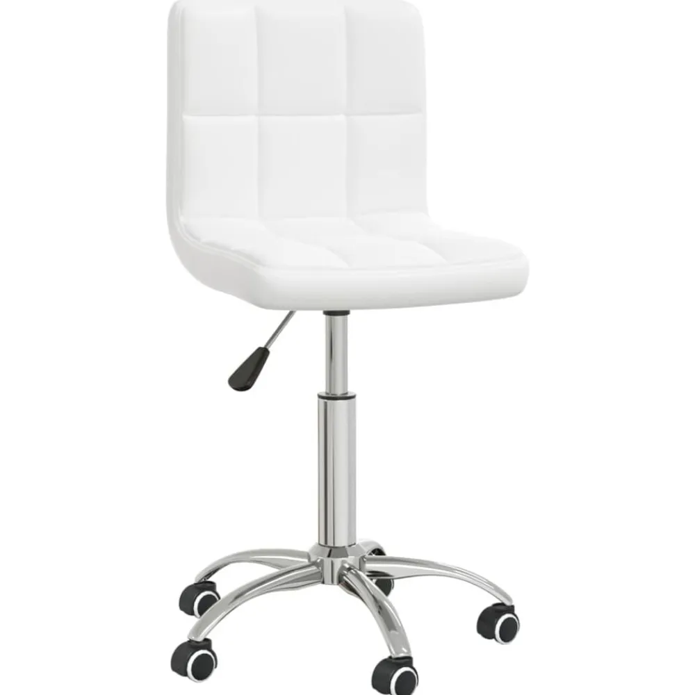 vidaXL Silla de oficina giratoria de cuero sintético Blanco Sale