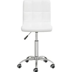 vidaXL Silla de oficina giratoria de cuero sintético Blanco Sale